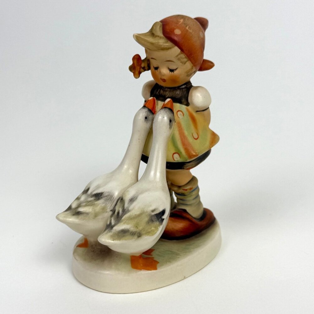 Vintage 1950's Goebel Hummel "Goose Girl" Collectible Porcelain Figurine *Repair